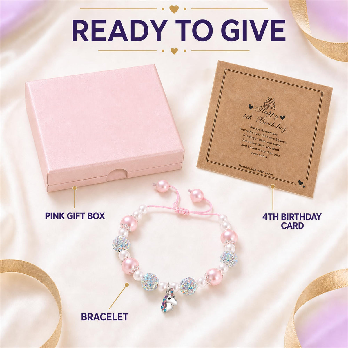 Alissl 4 Year Old Birthday Gifts,Unicorn Charm Bracelet for Girls