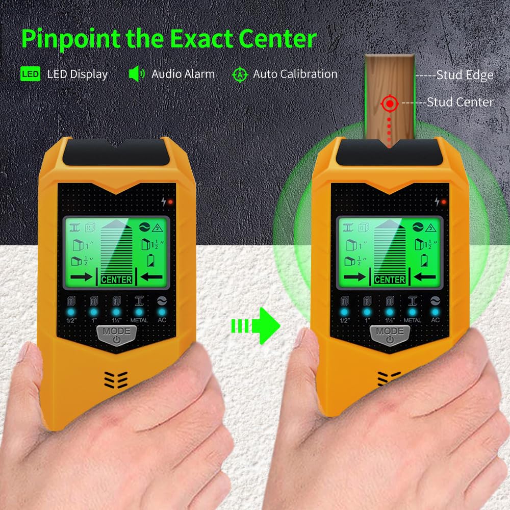 Mocita Stud Finder Wall Scanner 5-in-1 with Live Wire Detection