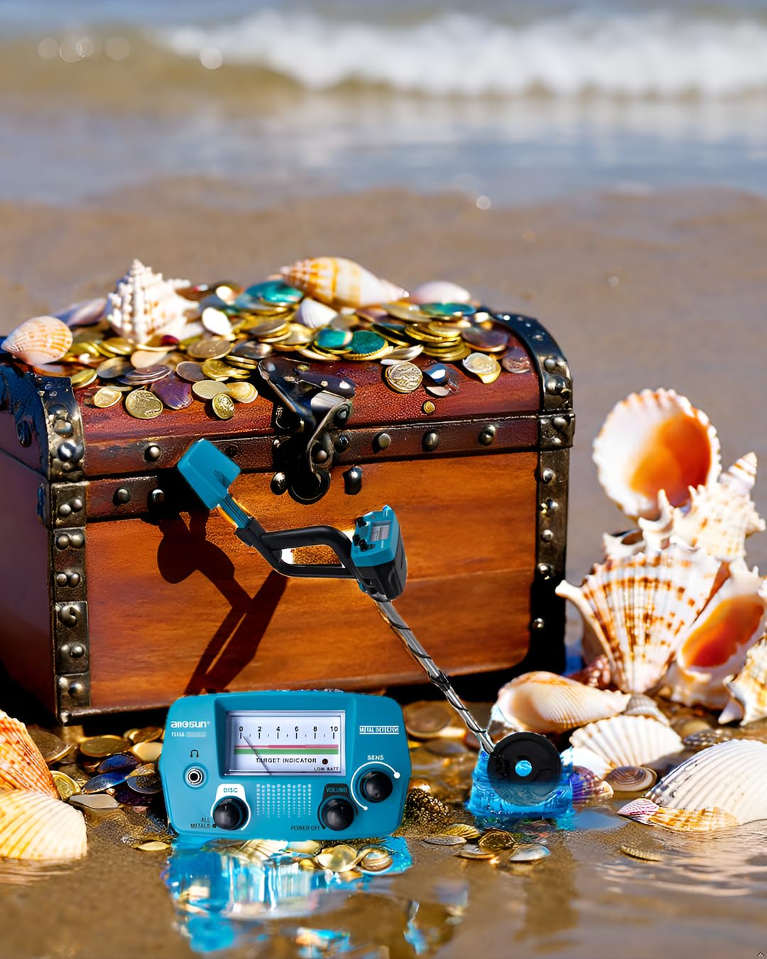 allsun Metal Detector for Adults, Treasure Finder with DISC Mode