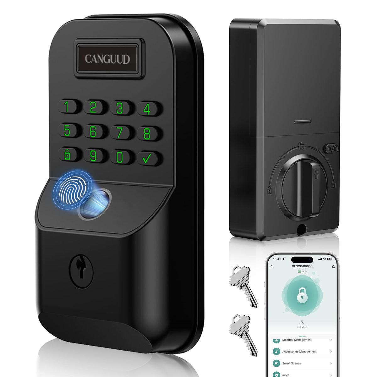 Fingerprint Deadbolt with Keypad for Front Door