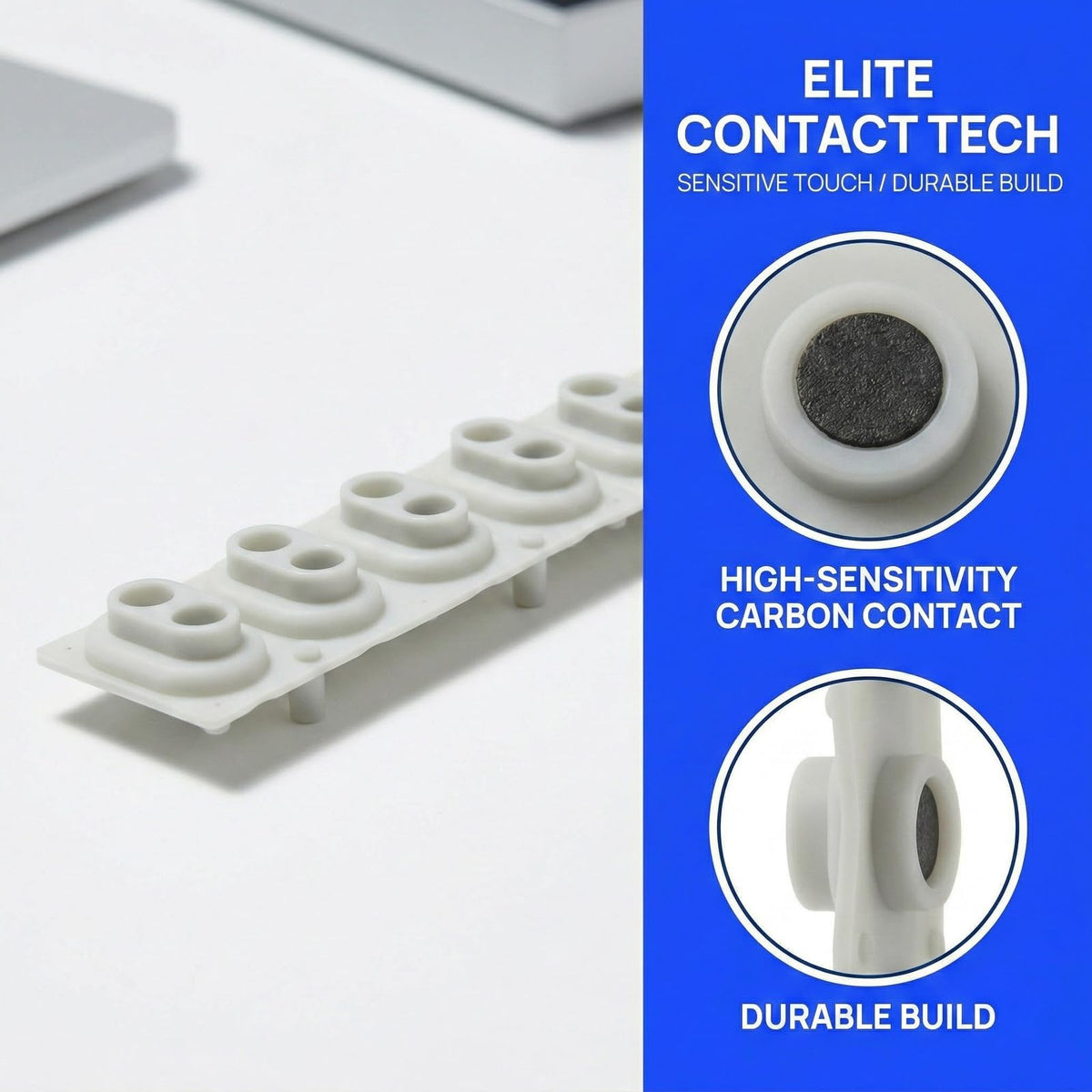 LALADEFIEE 2pcs Conductive Rubber Contact Strip - Silicone Key Contact Pad for Electronic Keyboard Button Repair Digital Piano Rubber Replacement Accessory 12-Key