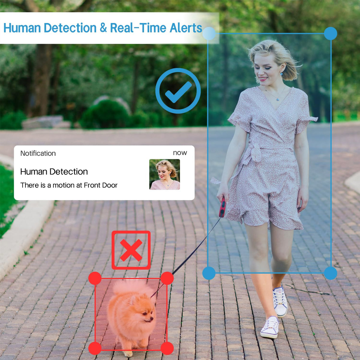 Taishixing HD Wireless Video Doorbell Camera with Chime, Smart Human Detection, Real-time Alert, FHD Night Vision, Two-Way Audio, IP65 Waterproof, 2.4Ghz WiFi, SD Card Storage/Cloud Storage