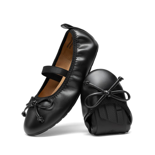 DREAM PAIRS Girls Ballet Flats Mary Jane Shoes,Black,2 Little Kid