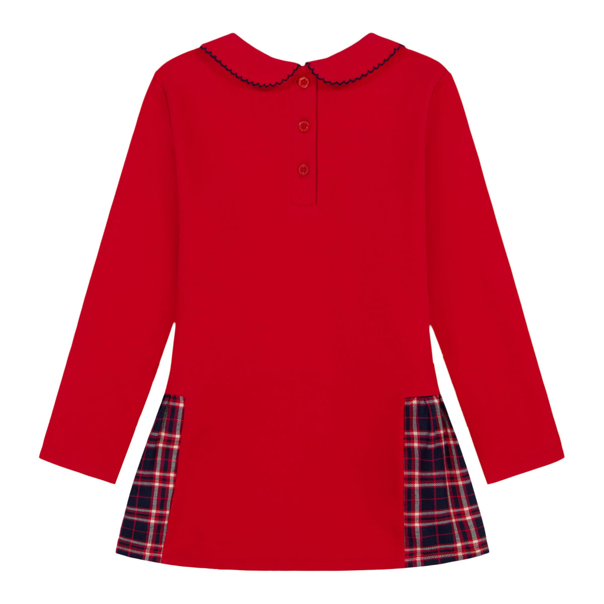 Tommy Hilfiger Girls' Cotton Pique Polo Dress, Tommy Red Plaid, 3T