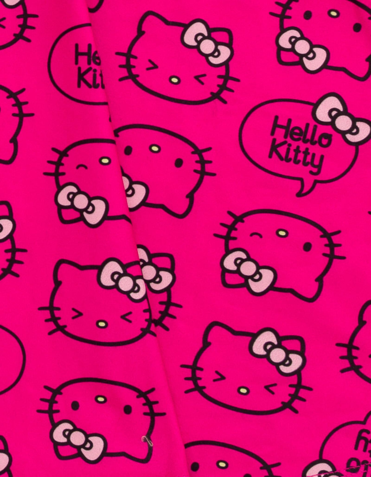 Hello Kitty Big Girls' 2-Pack Short Sleeve Allover Print and Graphic Knit Tee Dresses Fuchsia Pink Kitty 10-12