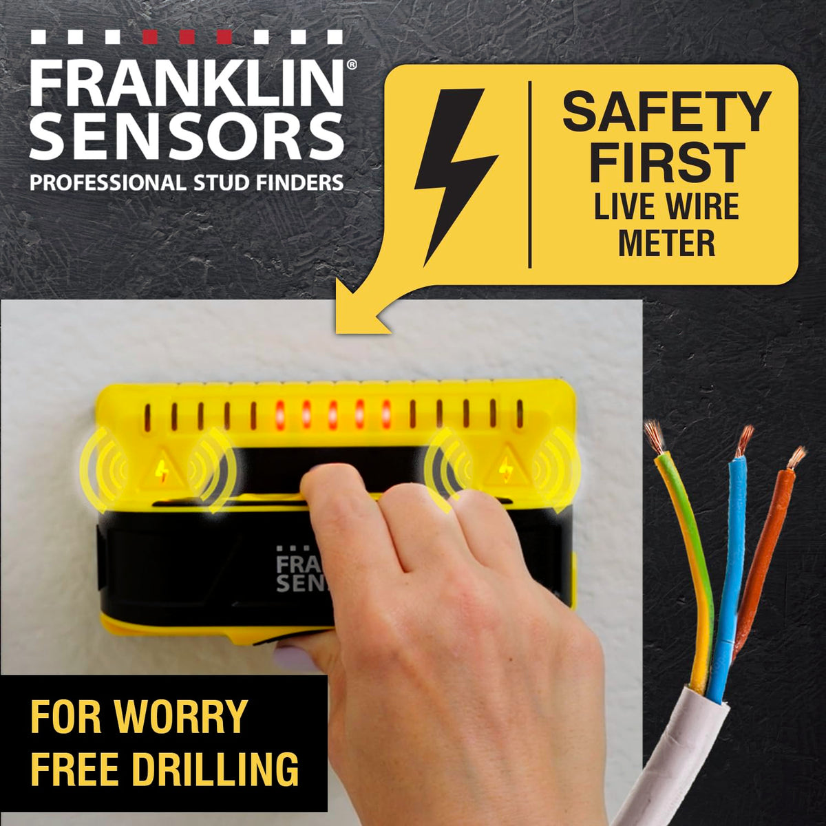 Franklin Sensors ProSensor M150/X990 9-Sensor Stud Finder, AC Wire Warning