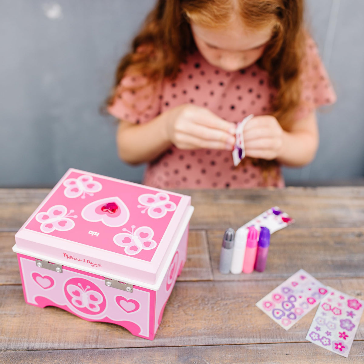 Melissa & Doug Created by Me! Wooden Jewelry Box, Decorate Your Own Craft