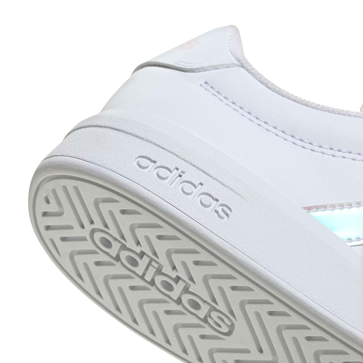 adidas Unisex-Kids Grand Court 3.0 J, White/Iridescent/Almost Pink, 5