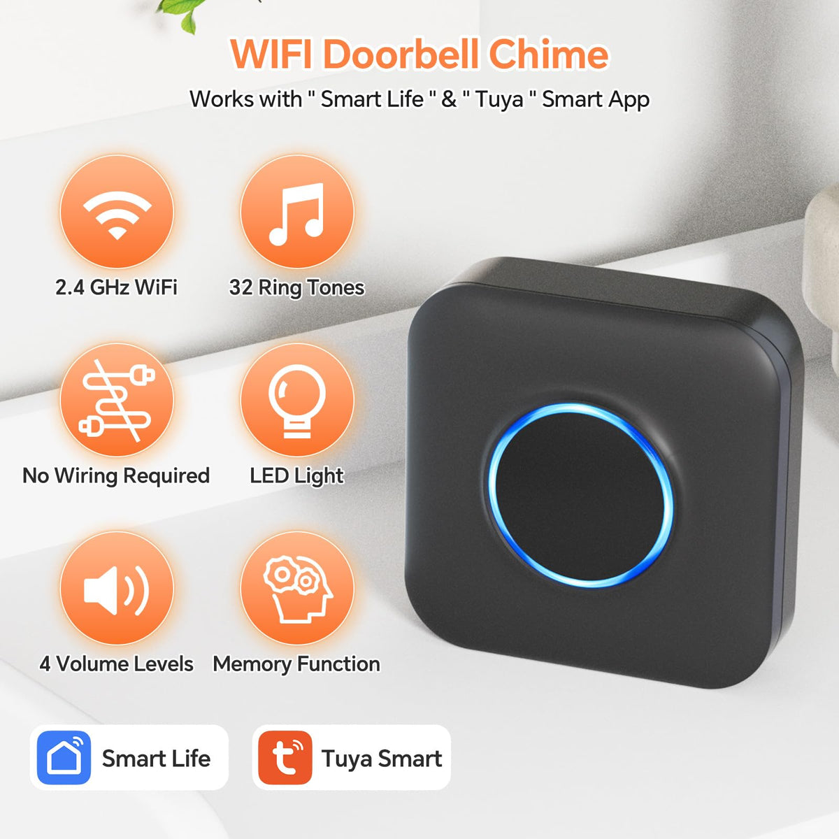 WiFi Wireless Doorbell Chime for Google Nest, Ring, Blink Video Doorbell