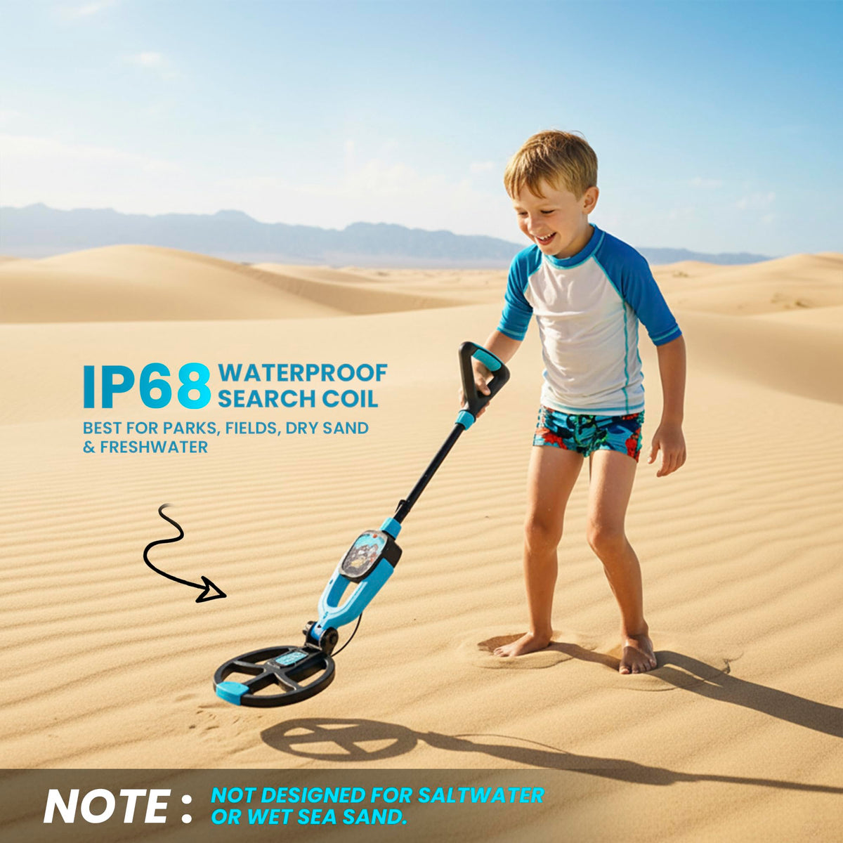 RIPTIC Metal Detector for Kids ��� Lightweight Kids Metal Detector with Adjustable Stem, LED Depth Display, Waterproof Search Coil, Shovel, Rake & Carry Bag ��� Outdoor Treasure