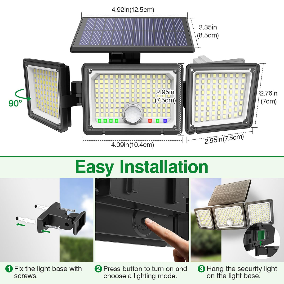 CLAONER Solar Motion Floodlights Two-Pack