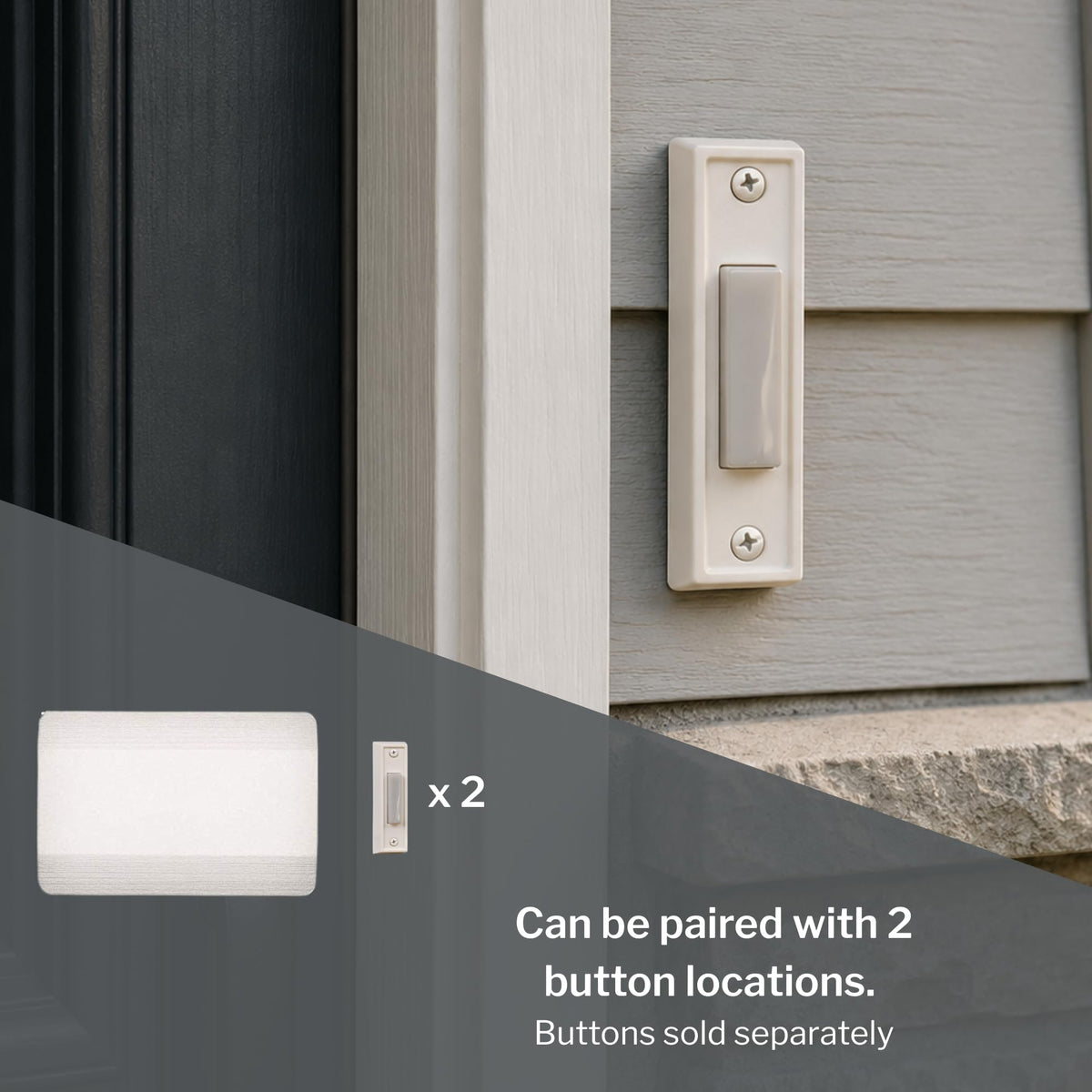 Craftmade CBR-W Basic Tapered Rectangle Doorbell Chime | Wired Interior Door Chime | White Finish | Wall Mount Entry Chime for Residential and Commercial Use | Traditional Wired Doorbell Chime System
