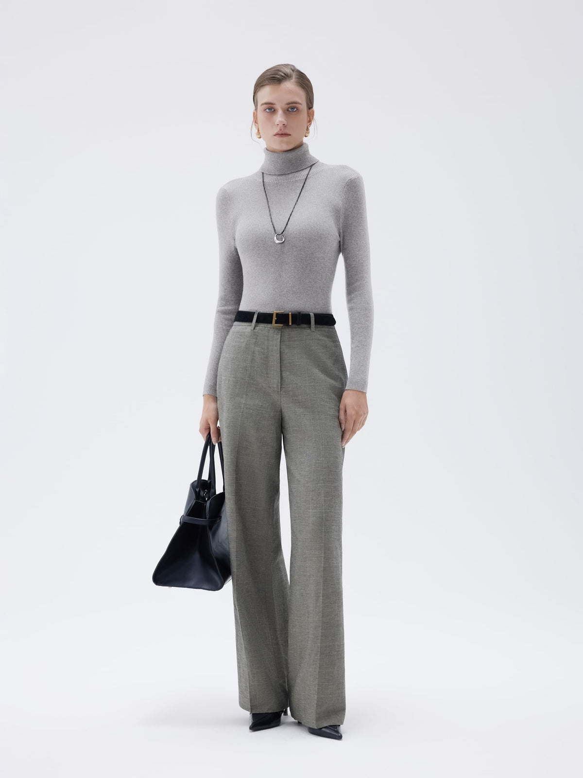 SUUKSESS Women Turtleneck Cashmere Blend Sweater Basic Thermal Tops