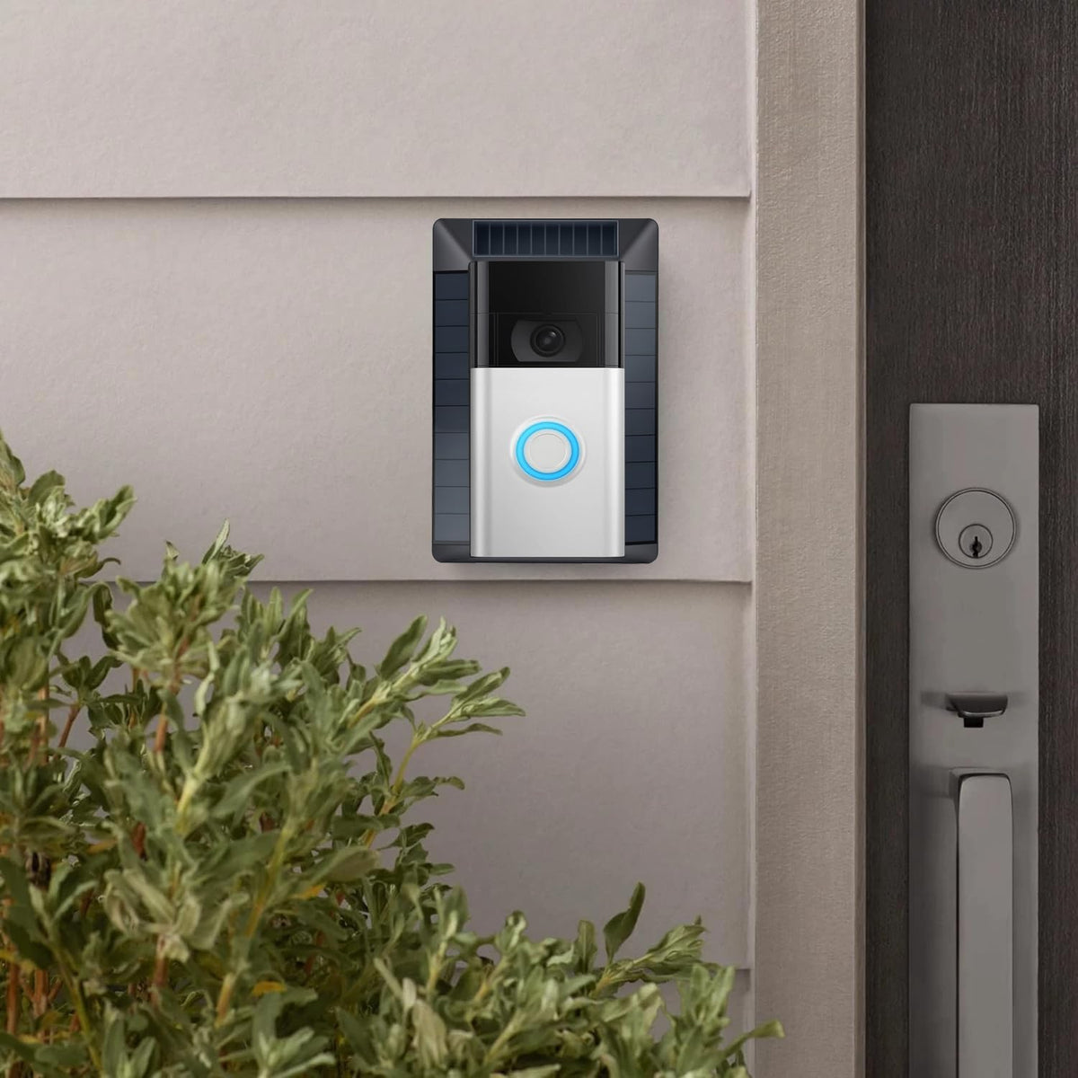 Fansoun Solar Charger Compatible with Ring Video Doorbell (2020 Release), Micro USB Port Only, Not for USB-C or 2-Prong Ports, Waterproof Solar Panel for Continuous Power(2nd Gen-2020 Release)