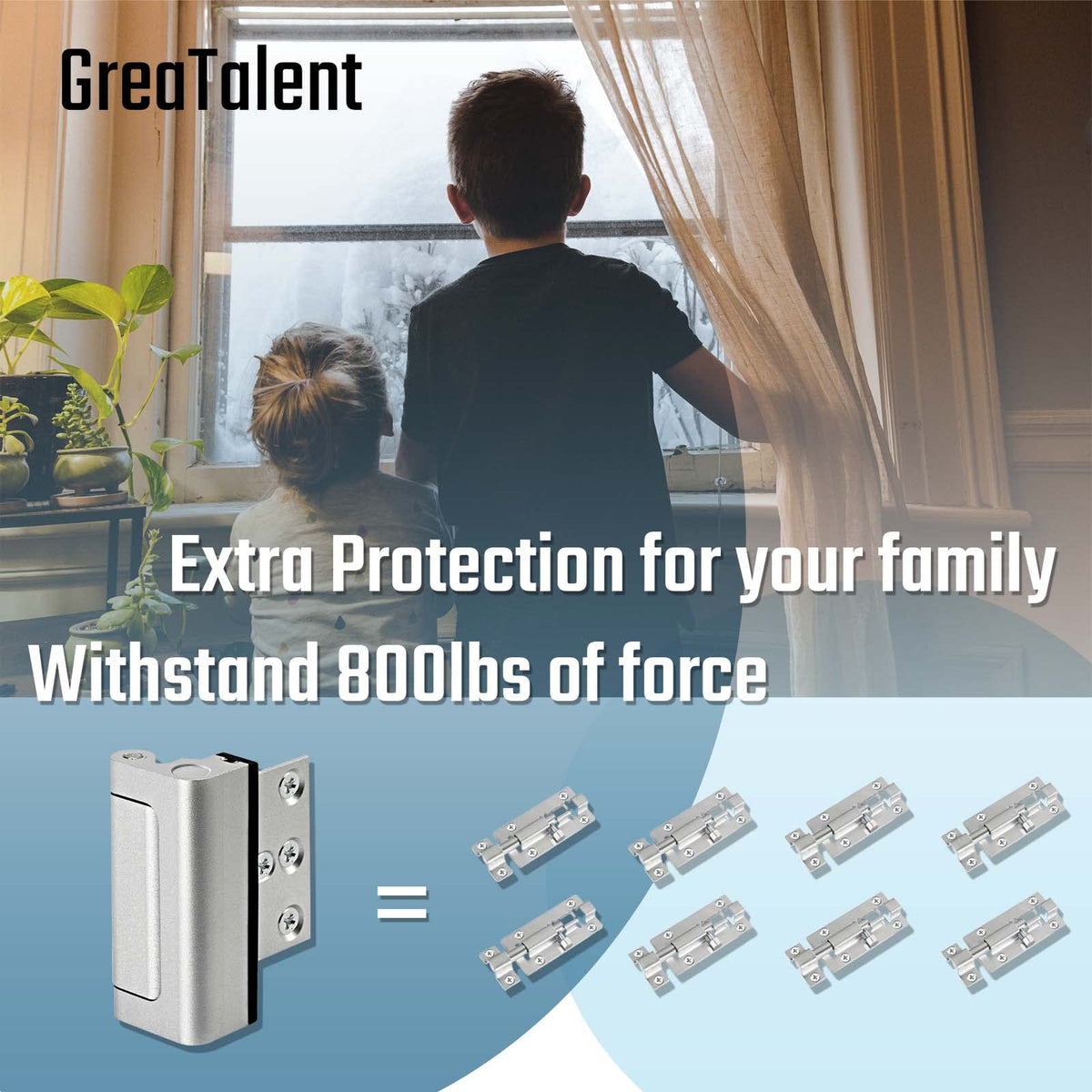 GreaTalent Silver Door Reinforcement Lock