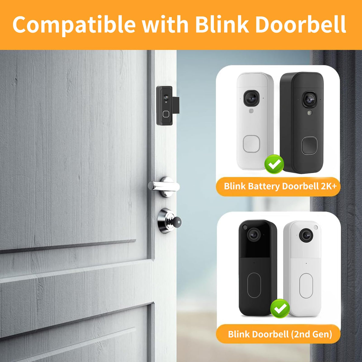 Blink Doorbell Mount, Anti-Theft Blink Video Doorbell 2K+Door Mount Bracket