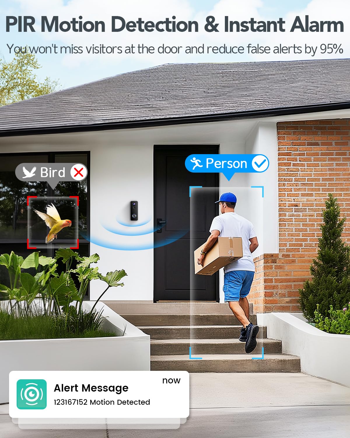 XTU 2K Video Doorbell Camera Wireless with Chime, No Monthly Fee