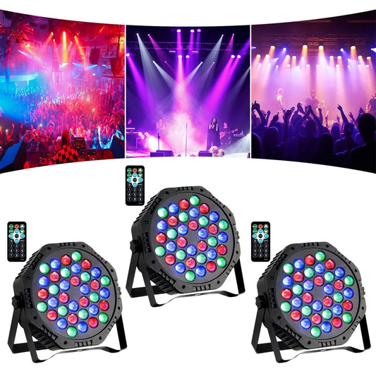 Yiixuyo - 3-Packs 36 LEDs Par Lights DJ Stage Light for Party