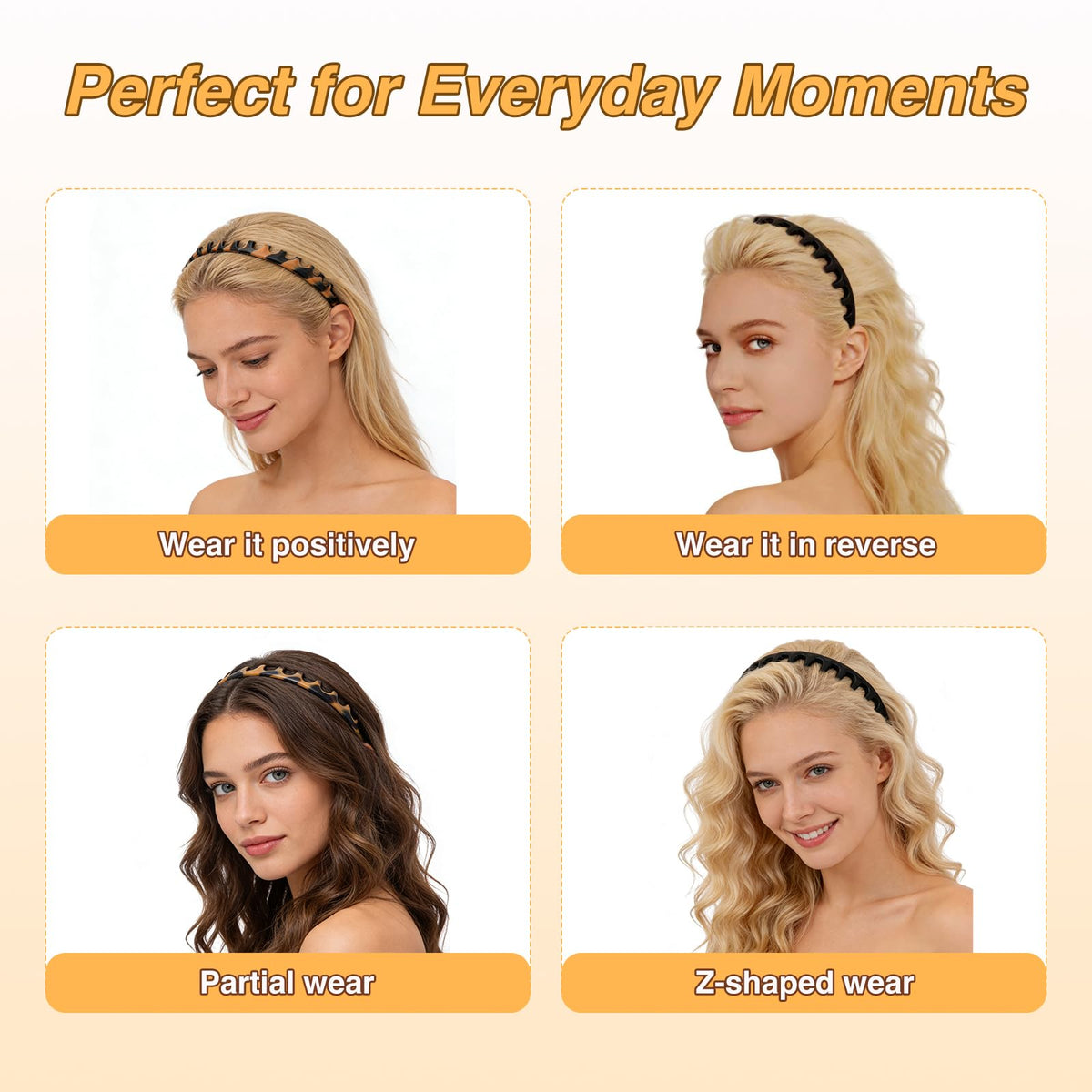 Silicone Headbands for Women Non Slip, No Pain Head Bands for Women's Hair