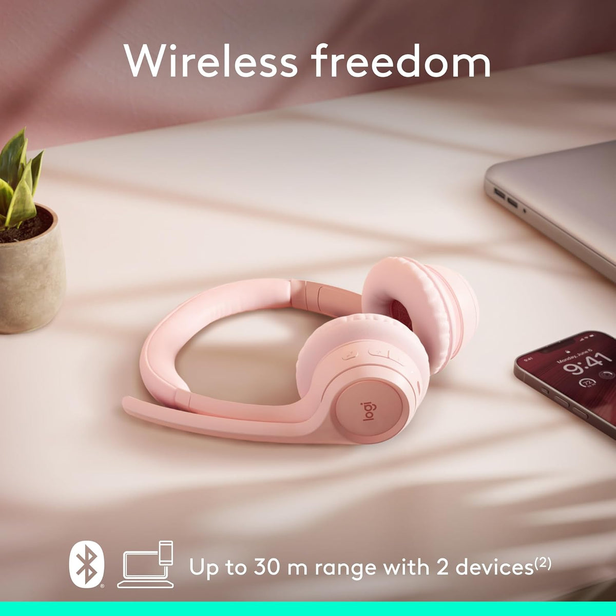 Logitech Zone 300 Wireless Bluetooth Headset with Noise-Canceling Microphone, Compatible with Windows, Mac, Chrome, Linux, iOS, iPadOS, Android ��ï¿