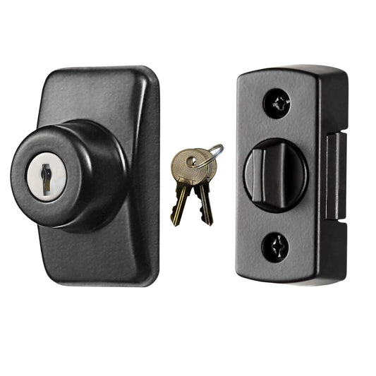 Ideal Security Model GLK Deadbolt for Storm and Screen Doors, Key Lock, Matte Black (2-Piece Set)