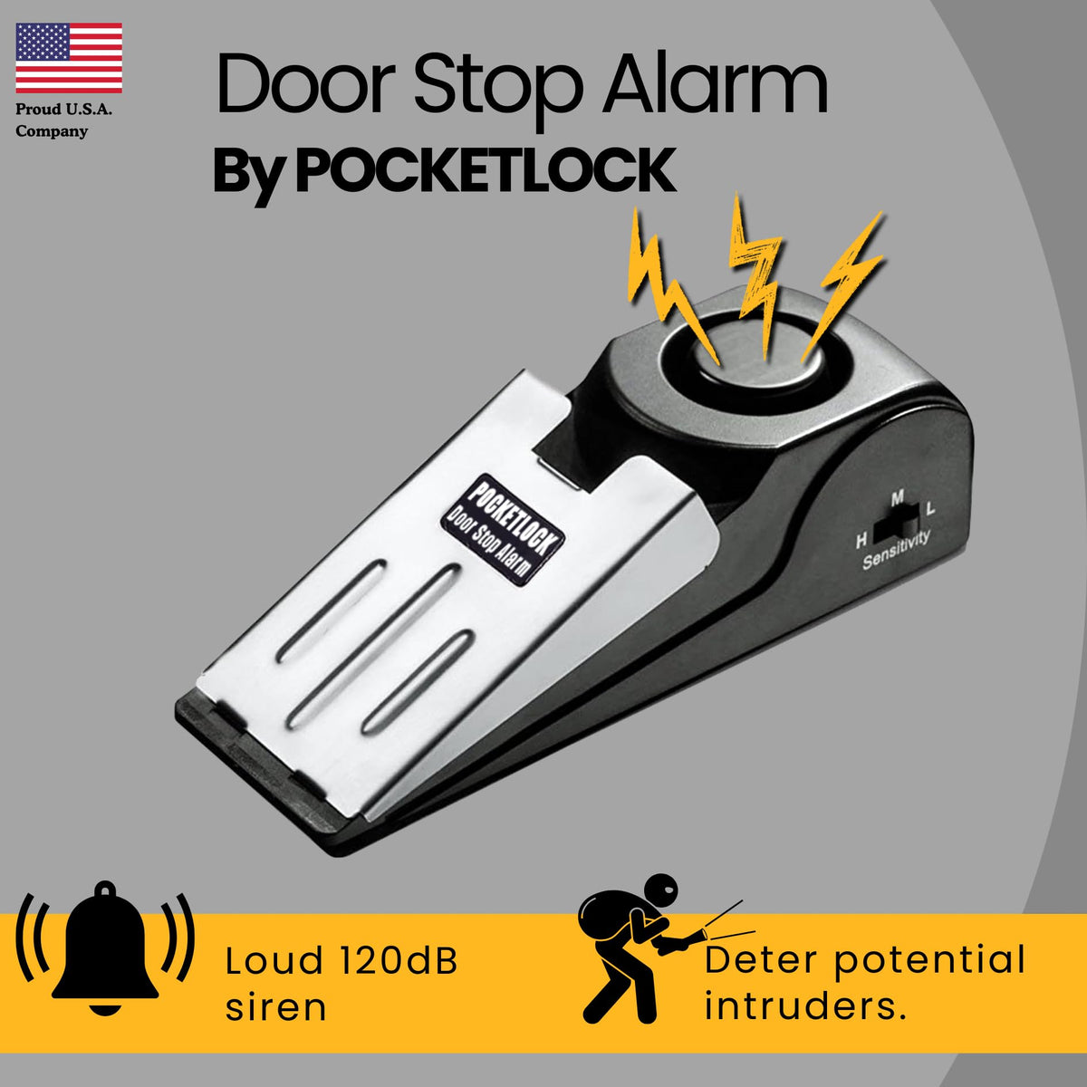 PocketLock Door Stop Alarm Four-Pack