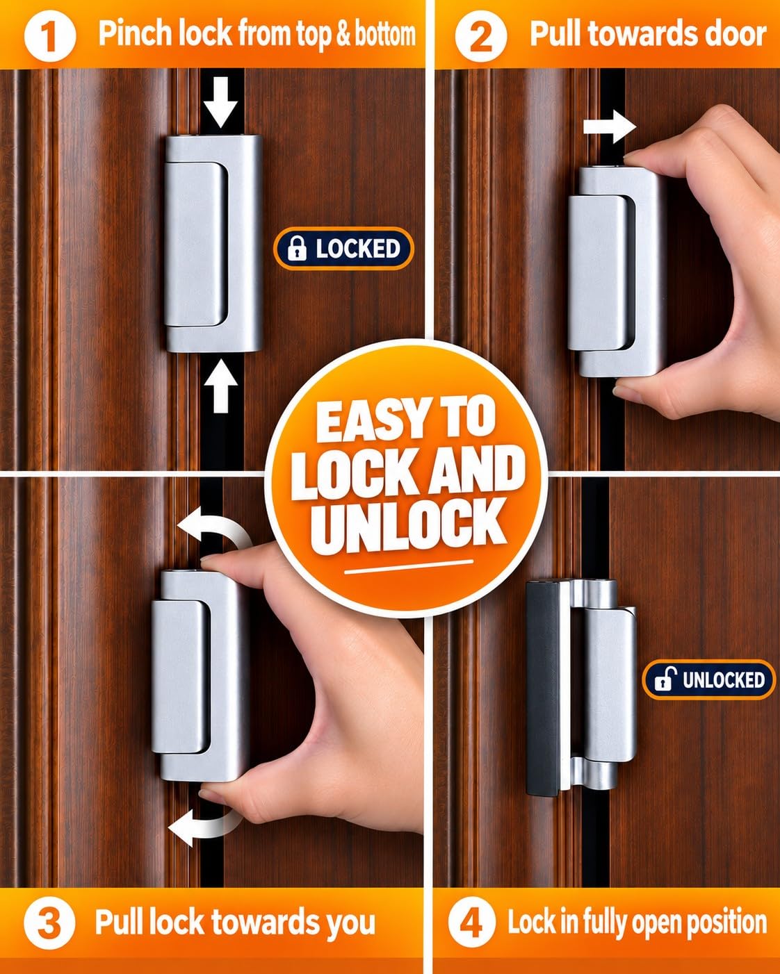 EverPlus Door Reinforcement Lock Two-Pack