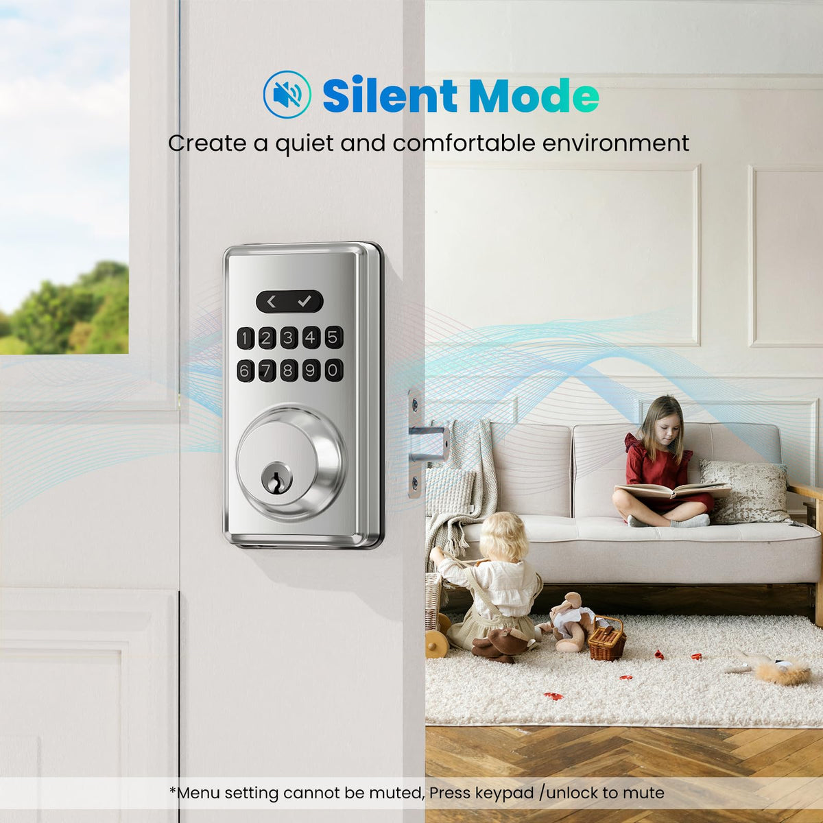 MOUSETRO Keyless Entry Door Lock Deadbolt with Keypad, Digital Smart Locks with Code, Auto Lock, Anti-Peeking Password, Easy Installation, Satin Nickel