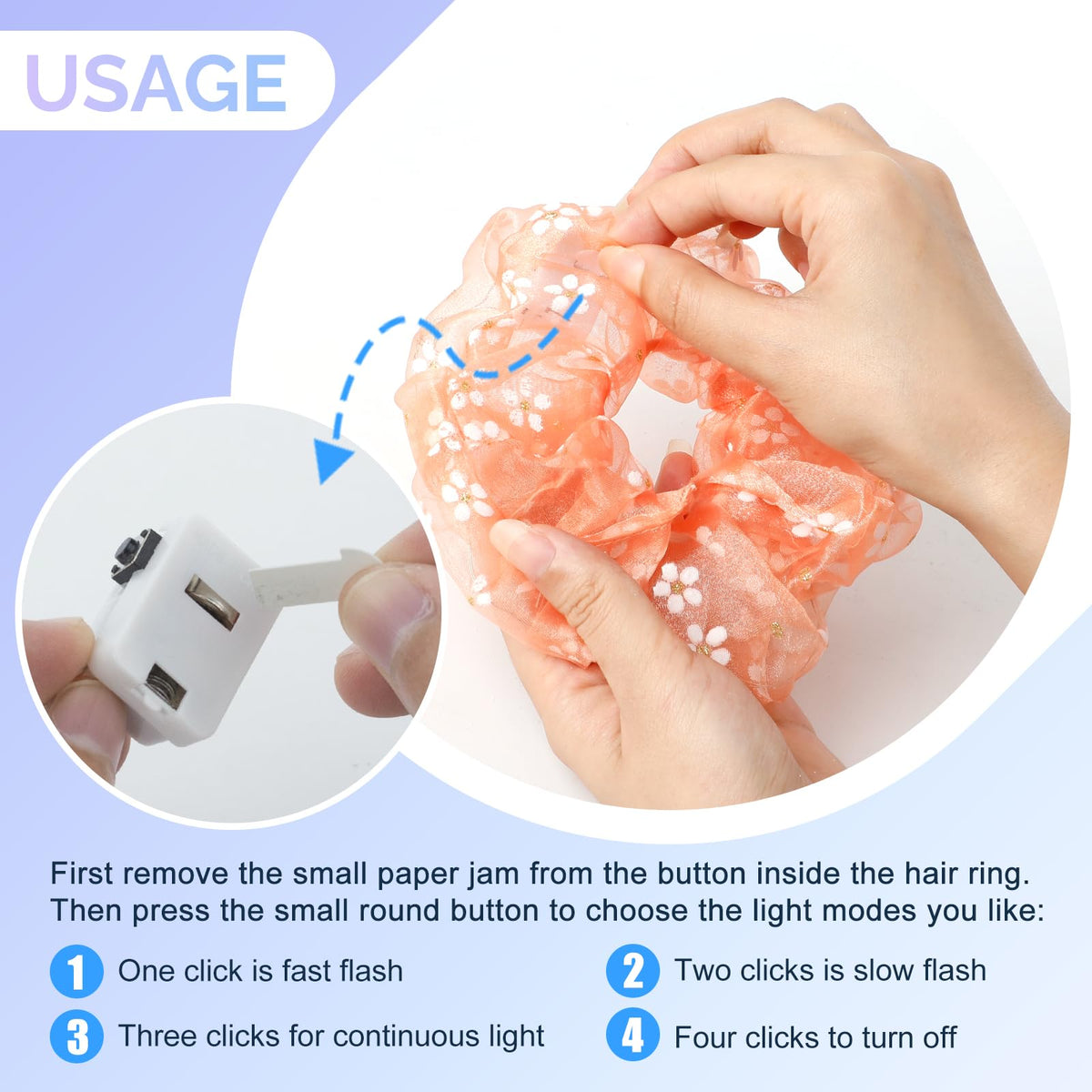 Light Up Scrunchies for Girls, 8 Pcs LED Scrunchies for Women
