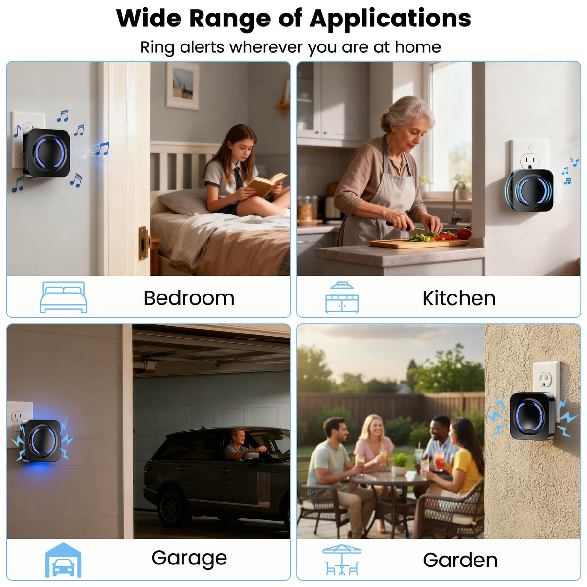 MISDUOCOCO Smart WiFi Wireless Doorbell Chime for Google Nest/Ring/Blink