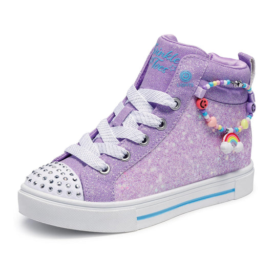 Skechers Kids Twinkle Sparks - Charm Bestie Sneaker, Lavender, 11.5 Little Kid