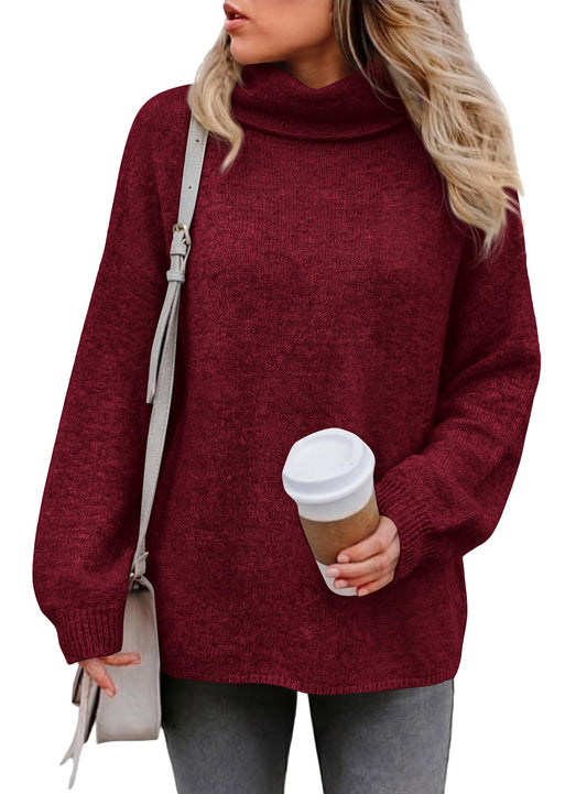 PRETTYGARDEN Women's Winter Turtleneck Sweaters Oversized Warm Pullover