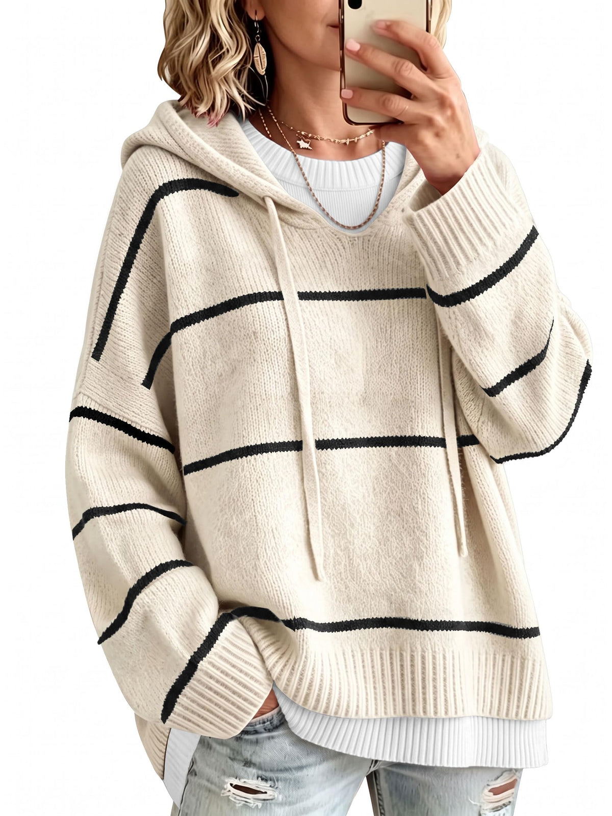Womens Sweaters Fall Outfits Oversized Chunky Knit Pullover Sweater Hoodies