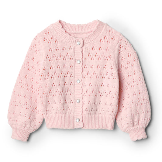 Amazon Essentials Baby Girls' Baby Girls' and Toddlers Lightweight Knit Cardigan, Light Pink, 6-9 Months