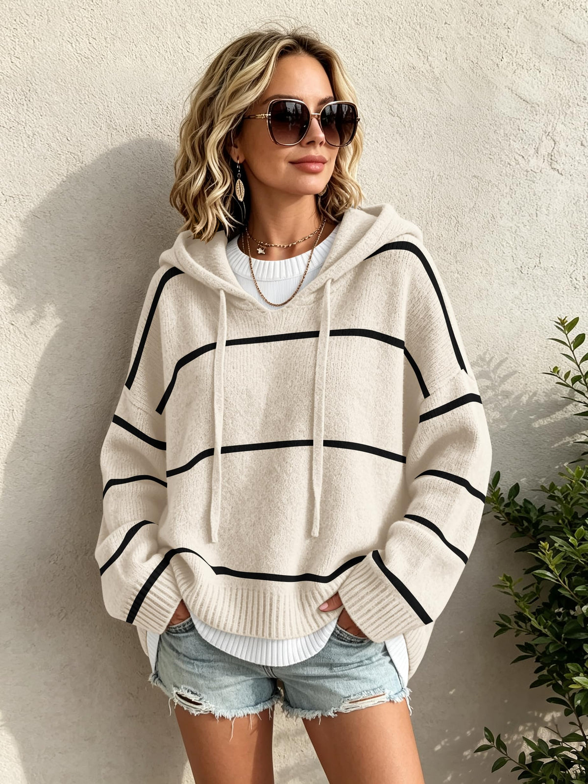 Womens Sweaters Fall Outfits Oversized Chunky Knit Pullover Sweater Hoodies