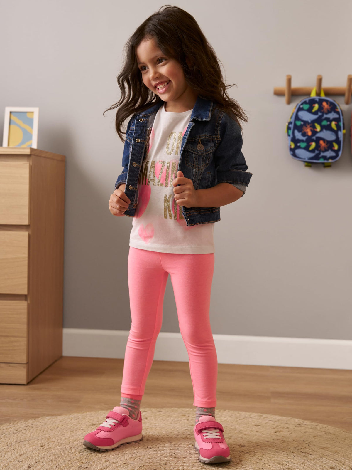 Simple Joys by Carter's Toddler Girls 3-pack Leggings, navy/pink/denim, 3T