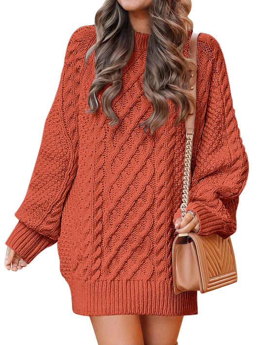 ANRABESS Sweater Dress for Women Oversized Cable Knit Fall Long Sleeve