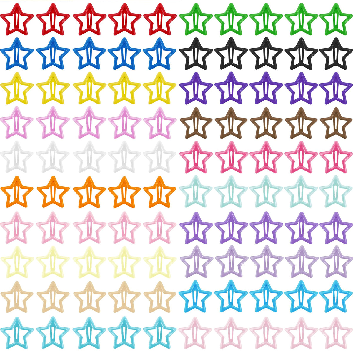 SAOROPEB Star Hair Clips Multicolor 2000s Y2K Hair Accessories-100PCS 1.18"