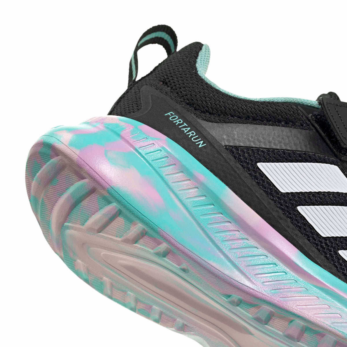 adidas Unisex-Kids Fortarun 4.0, Black/Clear Pink/Flash Aqua, 11.5