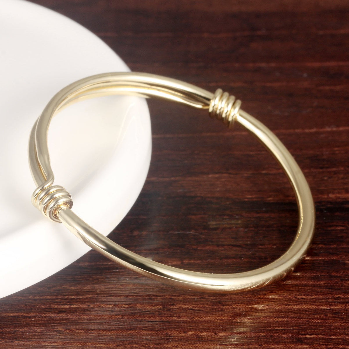 Eymi Children Jewelry 18k Gold Plated Bangle Bracelet for Toddlers Gift Safe Easy Adjustable 4.7" - 5.9" (A: 1 Pcs(Style 1))