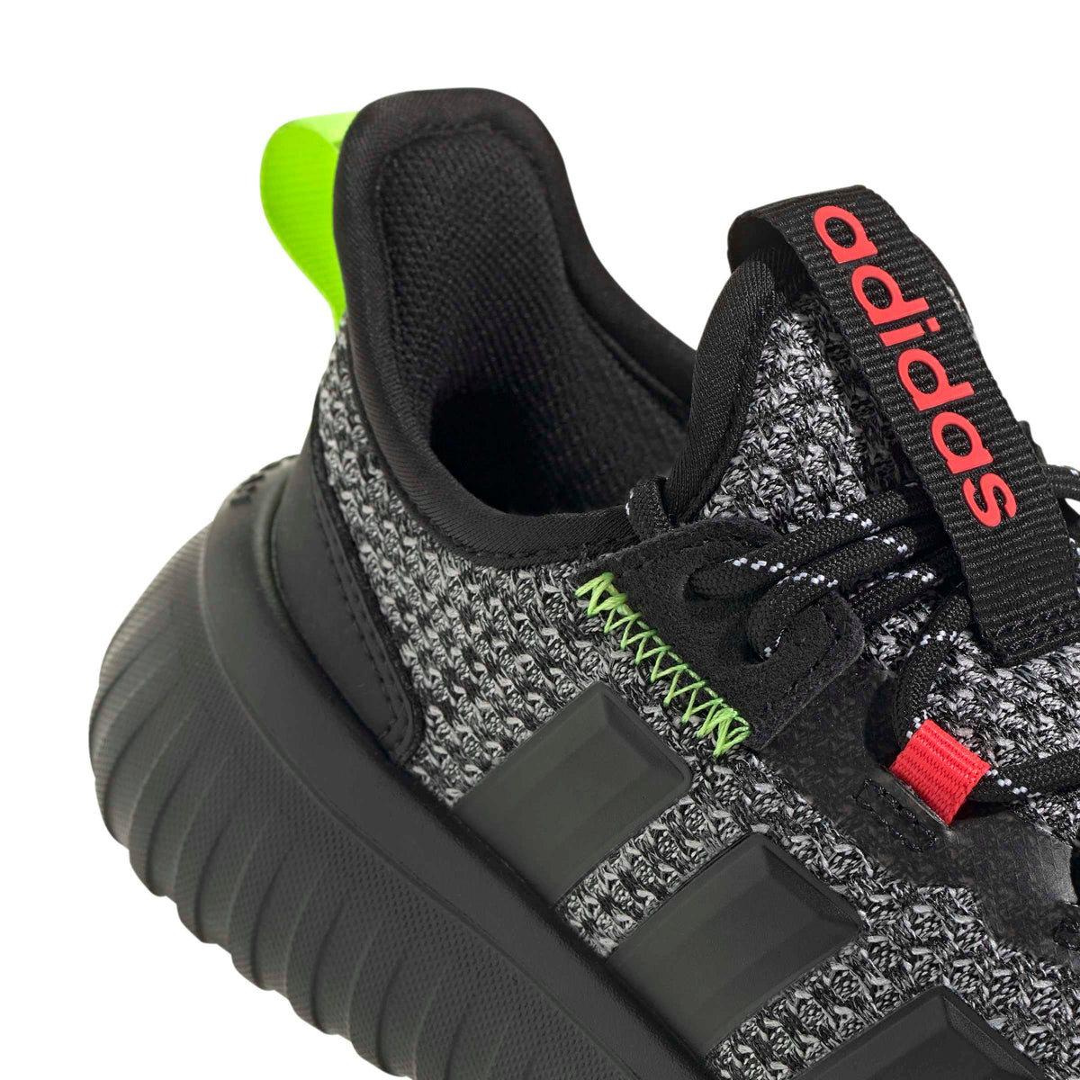 adidas Unisex-Kids Kaptir 4.0, Black/Black/Lucid Lemon, 11