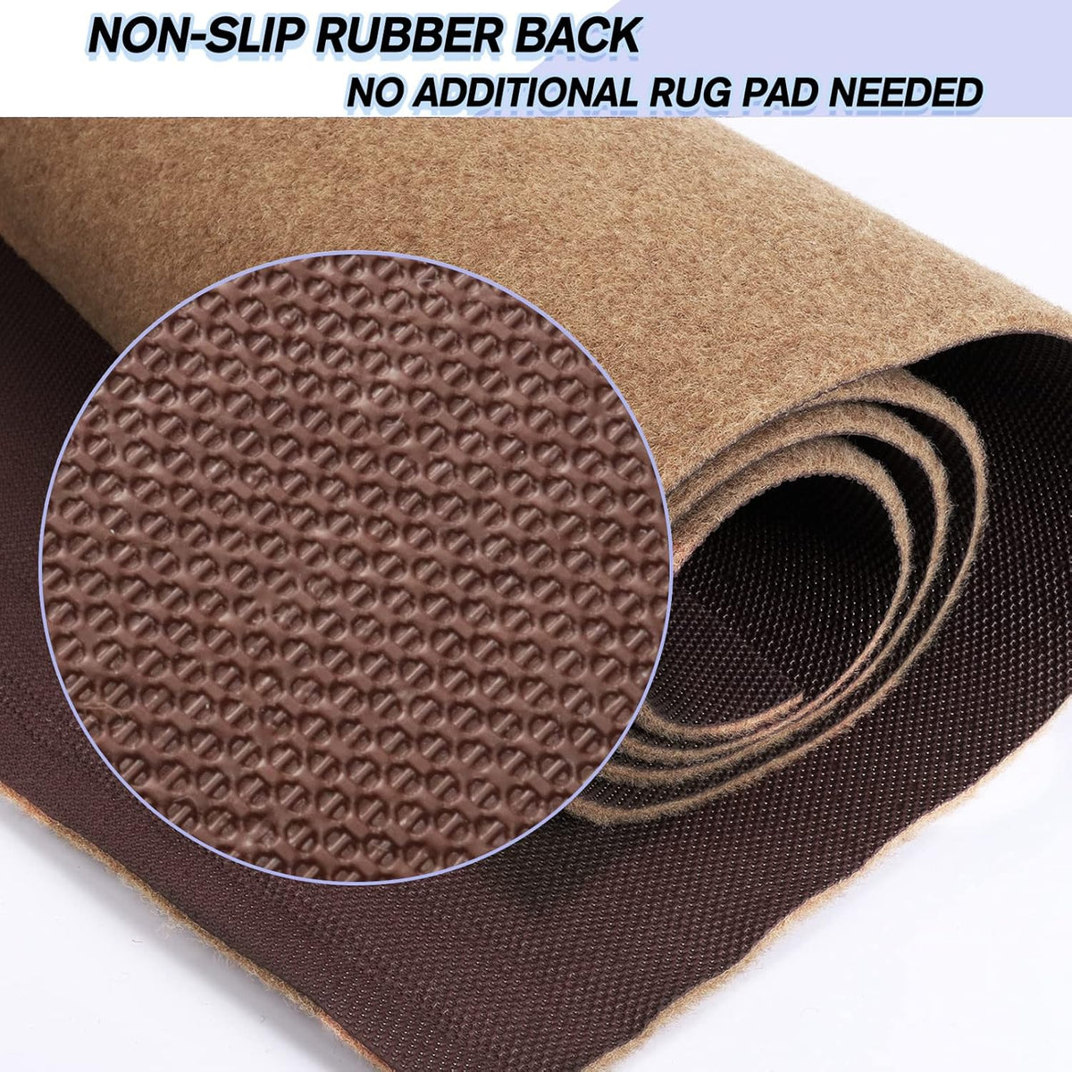 Custom Size Backed Non-Slip Area Rugs Runner, Easy Clean, Waterproof Runner Rugs for Hallway Entryway, Kitchen, Laundry, 3FT x 56FT, Beige
