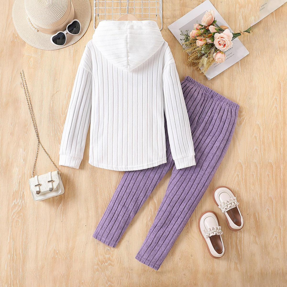 Afsmlys Girls Asymmetrical Knit Set
