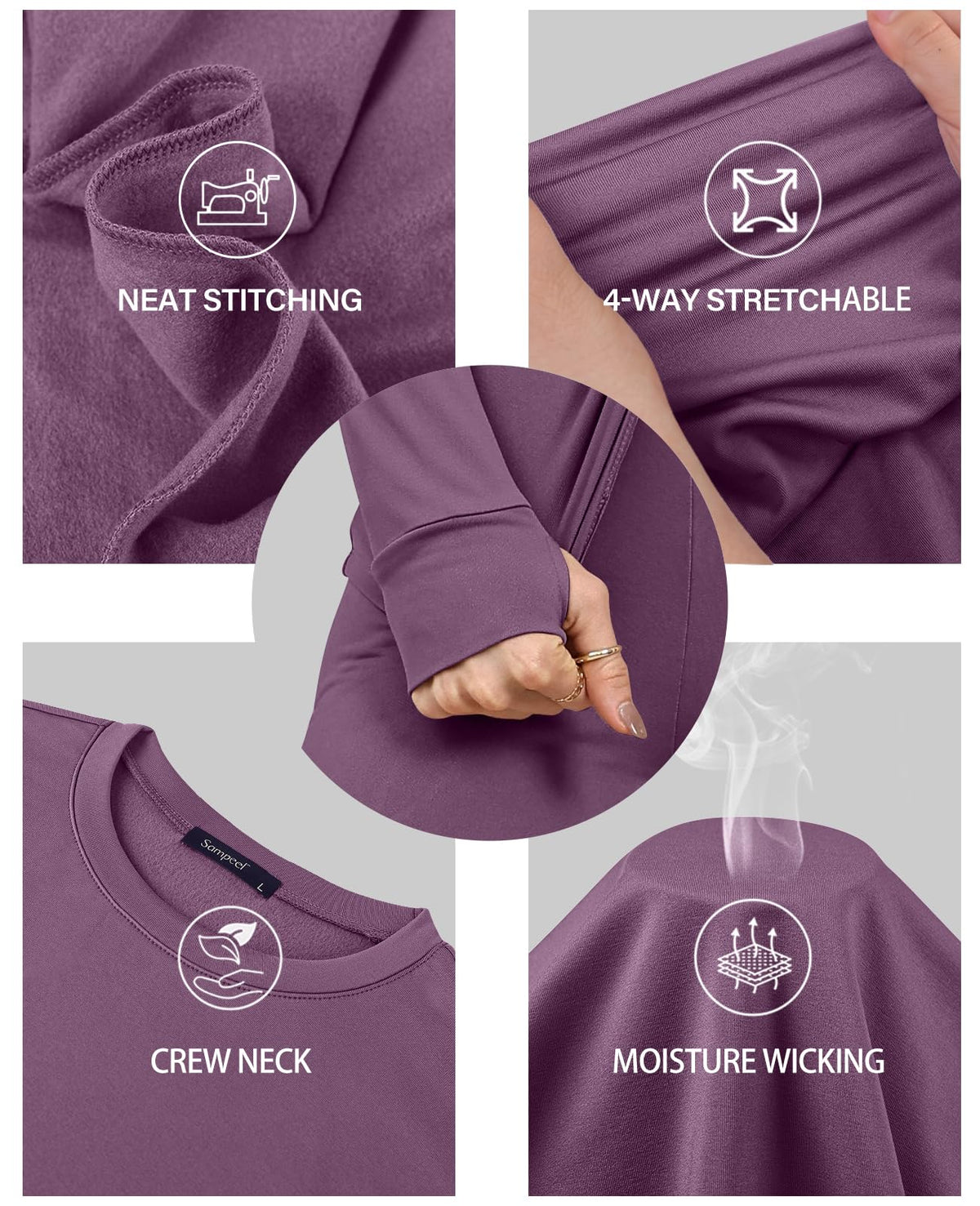 Sampeel Winter Clothing for Women Thermal Underwear Fleece Lined Sets L