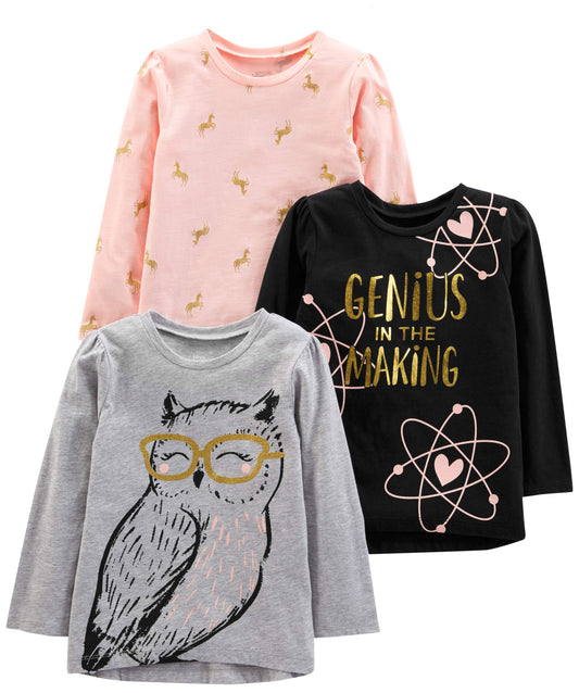 Carter���s Girls Long-Sleeve Tees Thre