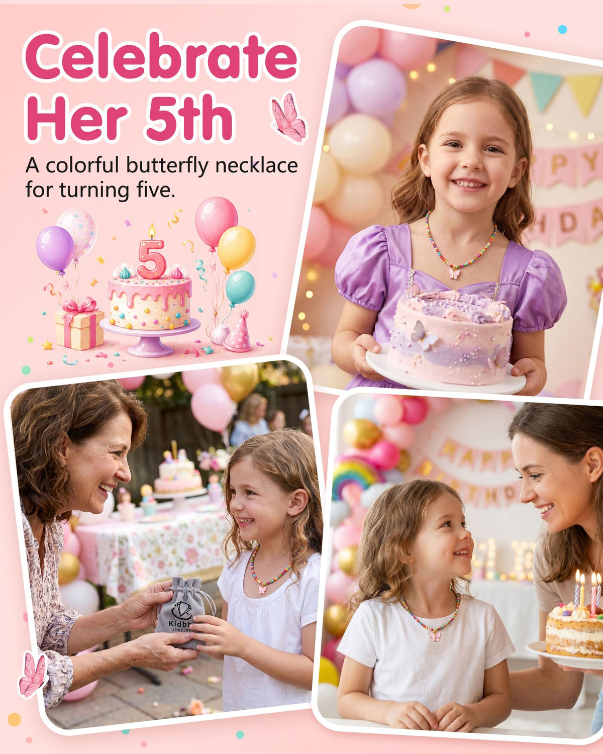 Kidbbi 5 Year Old Girl Birthday Gift Ideas 5 Year+ 5th Necklace Jewelry