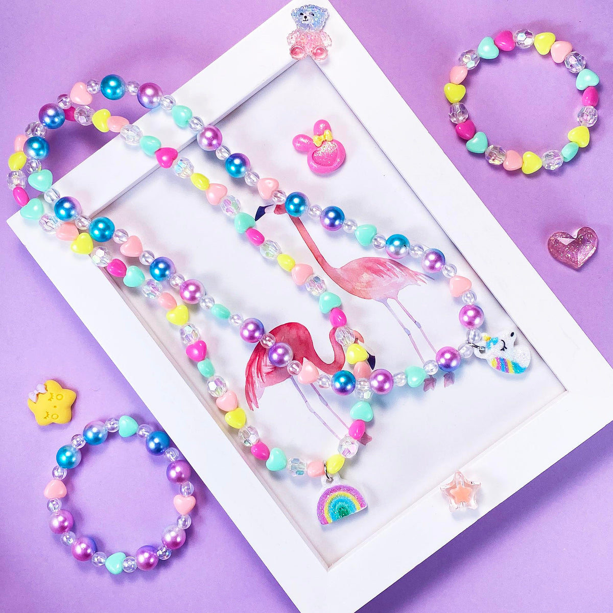 SIELEVIN Kids Jewelry for Little Girls Necklace Bracelet Children Jewelry