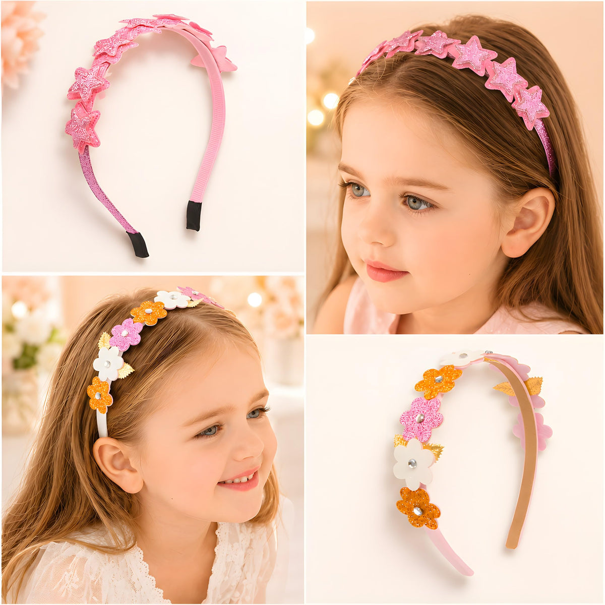 Hair Accessories for Girls Gift Set - Girl Hair Accessories Kit for Kids Ages 4-8, Pink Hair Clips, Barrettes, Ponytail Ties, Bows, Headbands, Mirror & Unicorn Comb, Toddler Hair Set