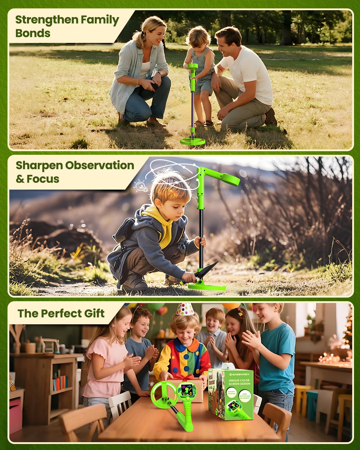 Metal Detector for Kids, Intuitive Color LCD Display, 6.7��� Glowing LED Coil, Kid-Safe Lightweight with Adjustable Handle & 4��� Precision Deepth, Perfect Educational Gift for Ki
