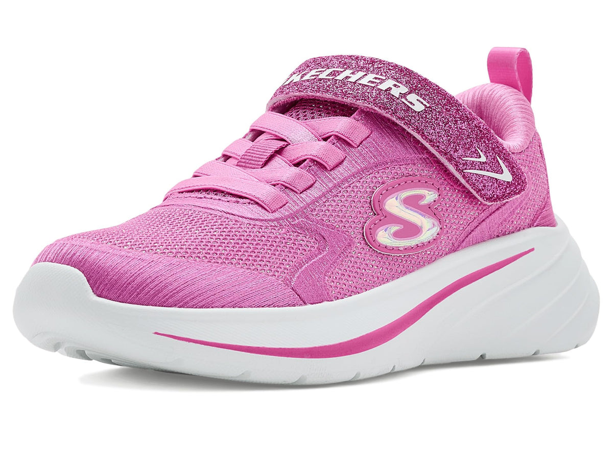 Skechers Wave 92 Tennis Shoes Sparkle Mesh Athletic Sneakers with Adaptive Closure Machine Washable, Hot Pink Textile/Trim, 13
